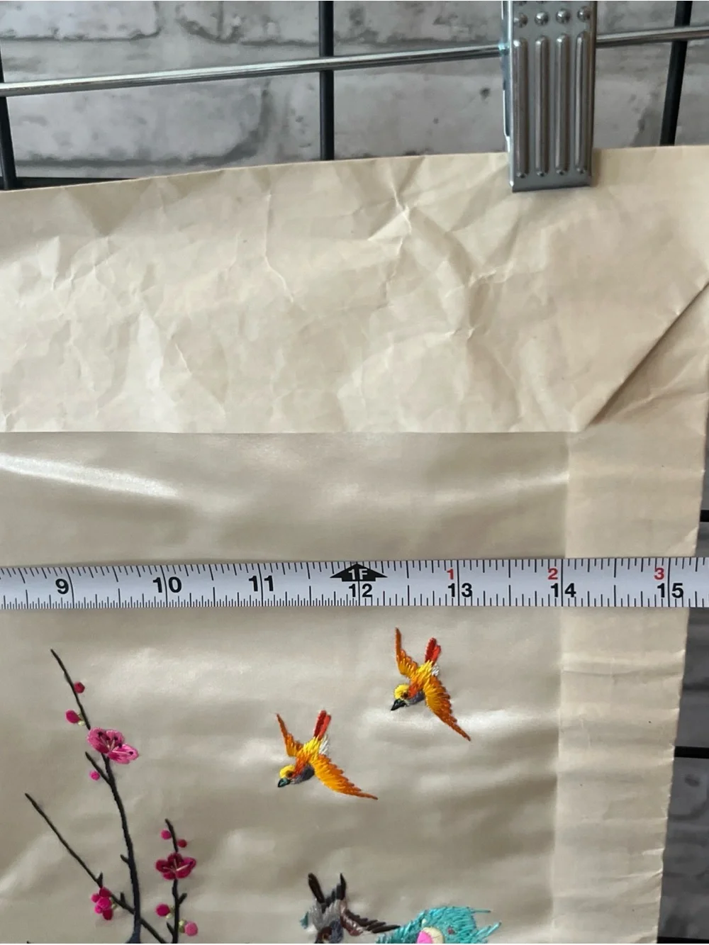 Asian Silk Embroidered Phoenix Wall Hanging - Multicolor vintage